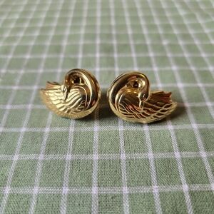 Vintage Swan Clip Earrings